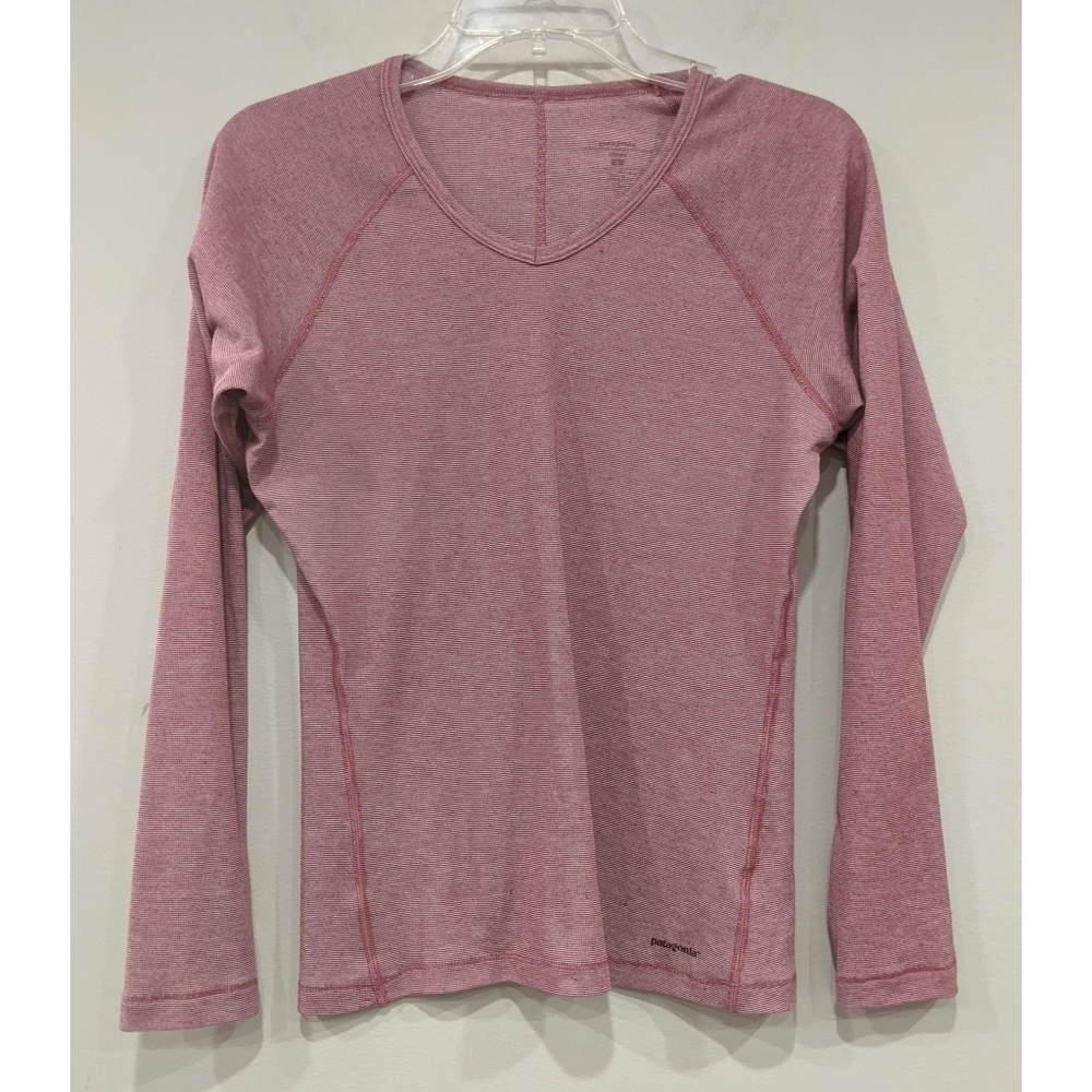 Patagonia V-neck Long Sleeve Capilene Top Size Small